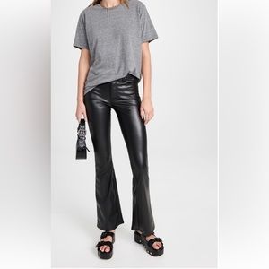 NWT MOTHER The Weekender Heel - Black Faux Leather - 25